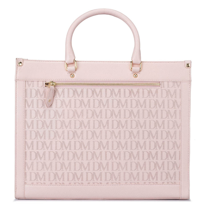 Medium Monogram Leather Book Tote - Blush