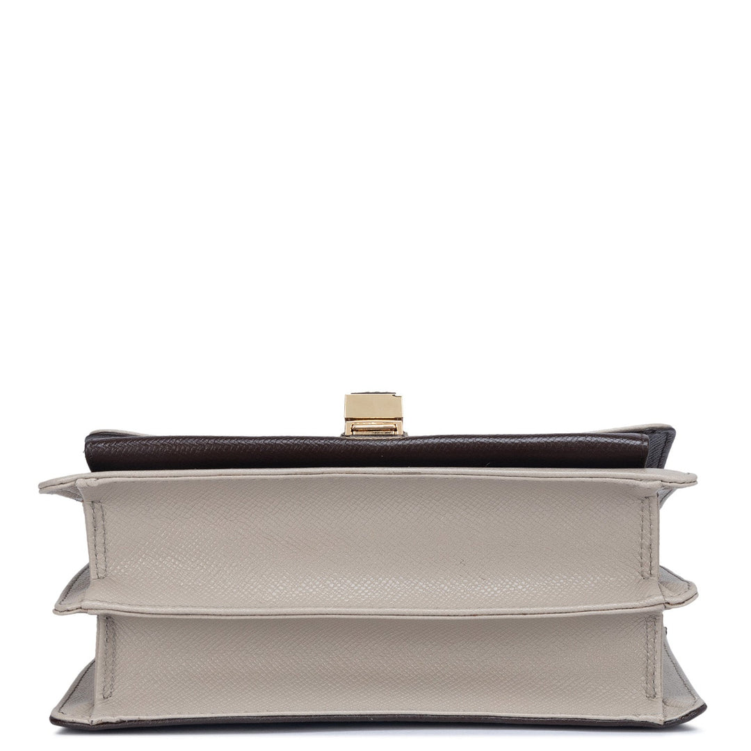 Small Franzy Leather Shoulder Bag - Ivory
