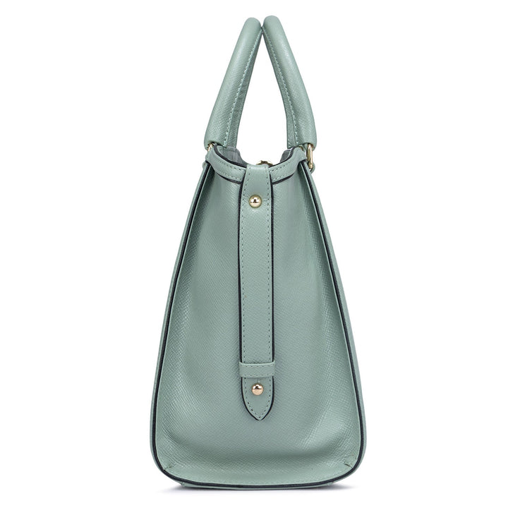 Large Franzy Leather Satchel - Jade