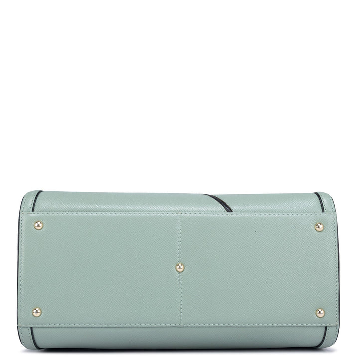 Large Franzy Leather Satchel - Jade