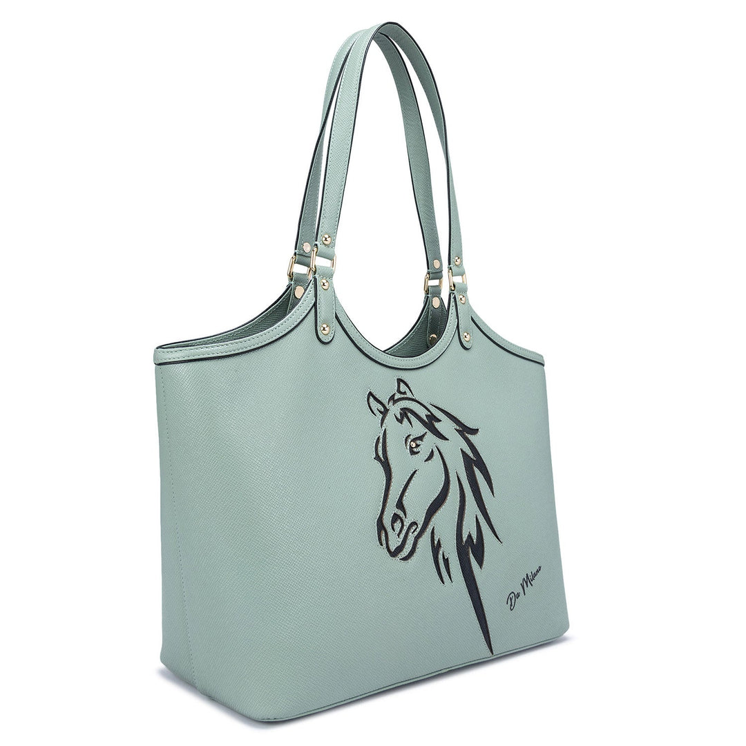 Large Franzy Leather Tote - Jade