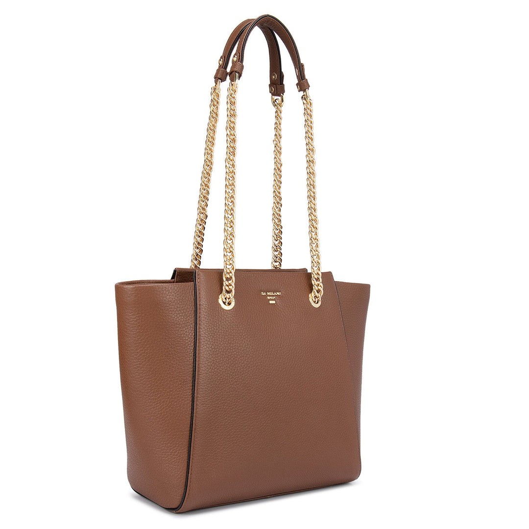 Cognac Wax Tote Bag