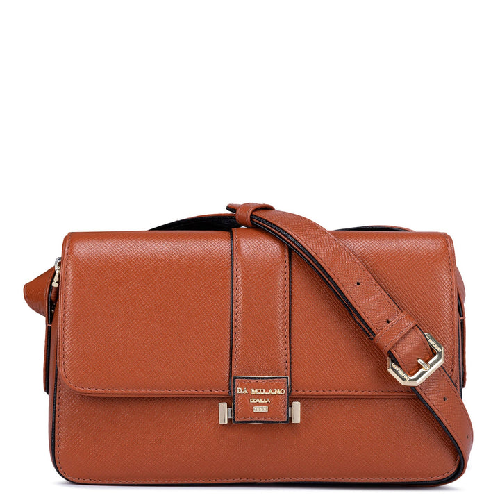 Small Franzy Leather Sling - Rust Orange