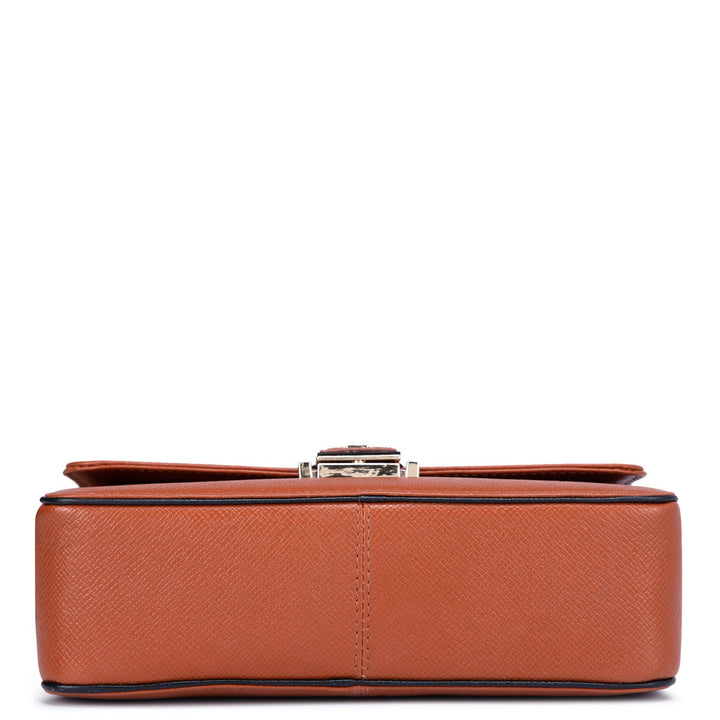 Small Franzy Leather Sling - Rust Orange
