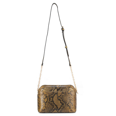 Yellow & Black Snake Textured Sling Bag