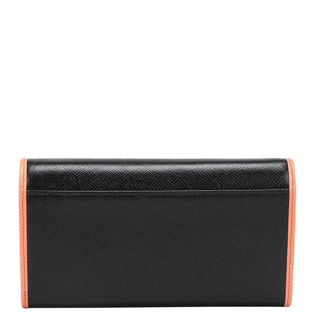 Franzy Leather Ladies Sling Wallet - Black