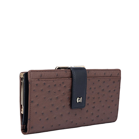 Ostrich Leather Ladies Wallet - Brown