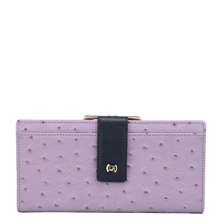 Ostrich Leather Ladies Wallet - Lavender