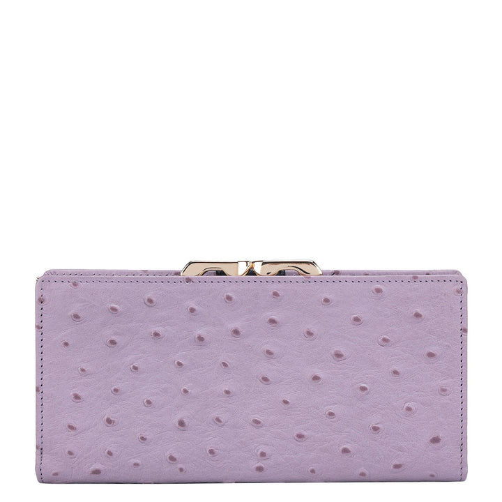 Ostrich Leather Ladies Wallet - Lavender