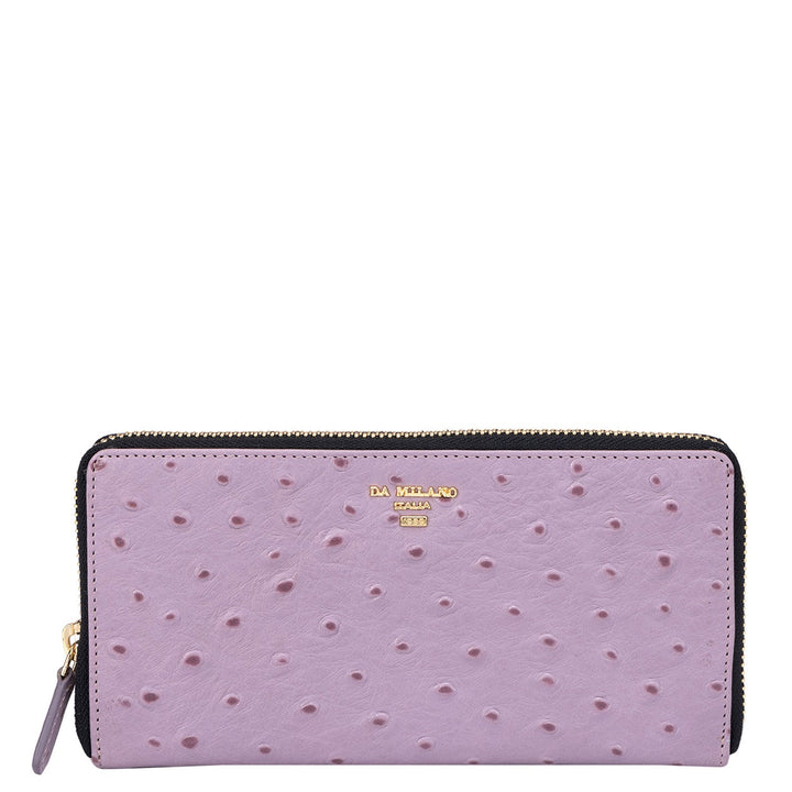 Ostrich Leather Ladies Wallet - Lavender