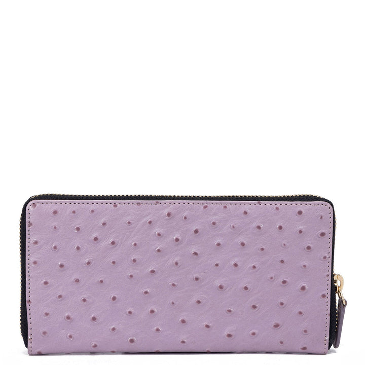 Ostrich Leather Ladies Wallet - Lavender