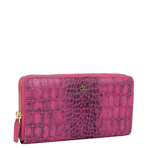 Pink Croco Effect Ladies Wallet