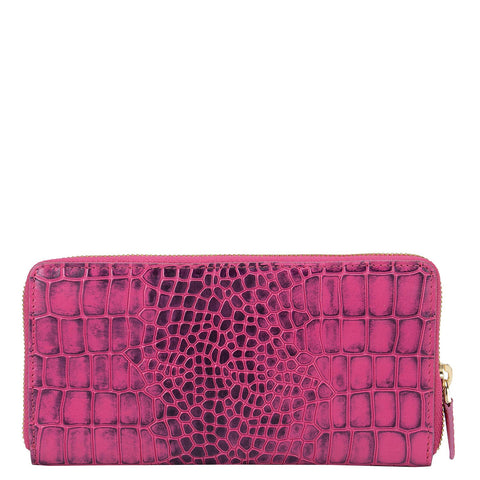 Pink Croco Effect Ladies Wallet