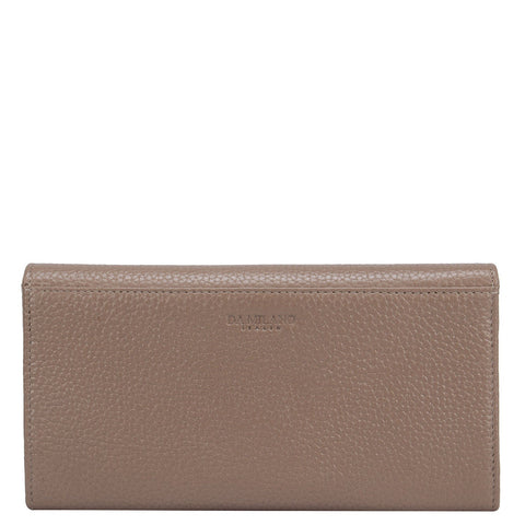 Wax Leather Ladies Wallet - Taupe