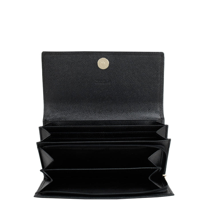 Franzy Leather Ladies Wallet - Black