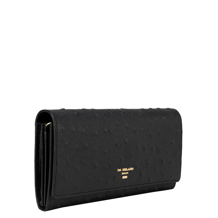 Black Ostrich Pattern Women Wallet