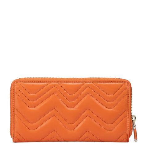 Orange Quilting Ladies Wallet