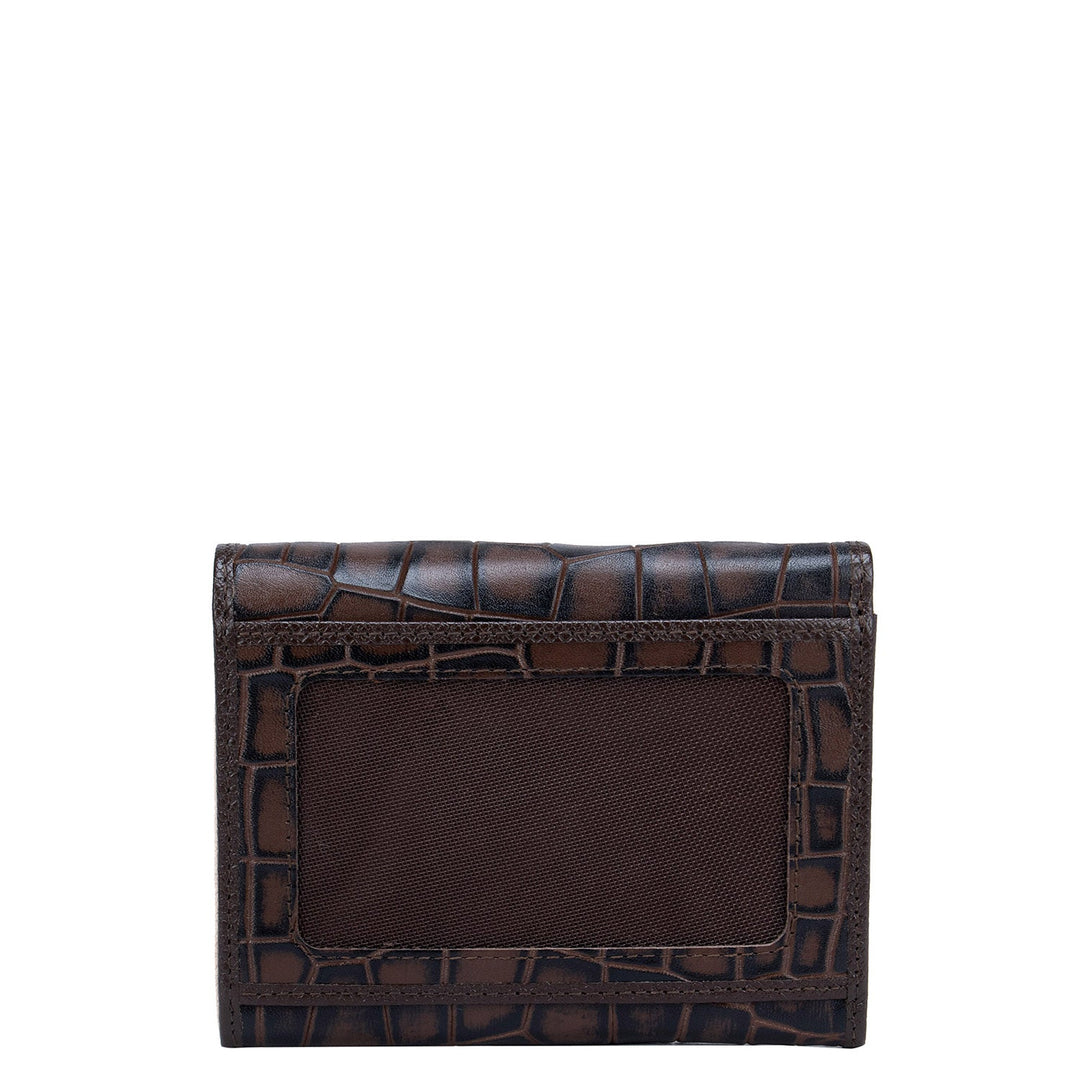 Brown Croco Textured Ladies Wallet