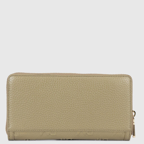 Monogram Wax Leather Ladies Wallet - Olive
