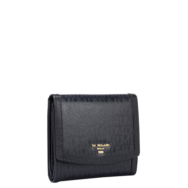 Monogram Leather Ladies Wallet - Black