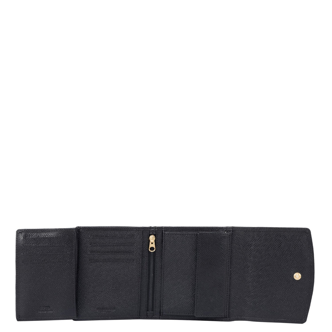 Monogram Leather Ladies Wallet - Black