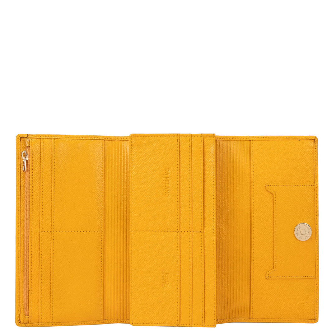 Croco Leather Ladies Wallet - Honey