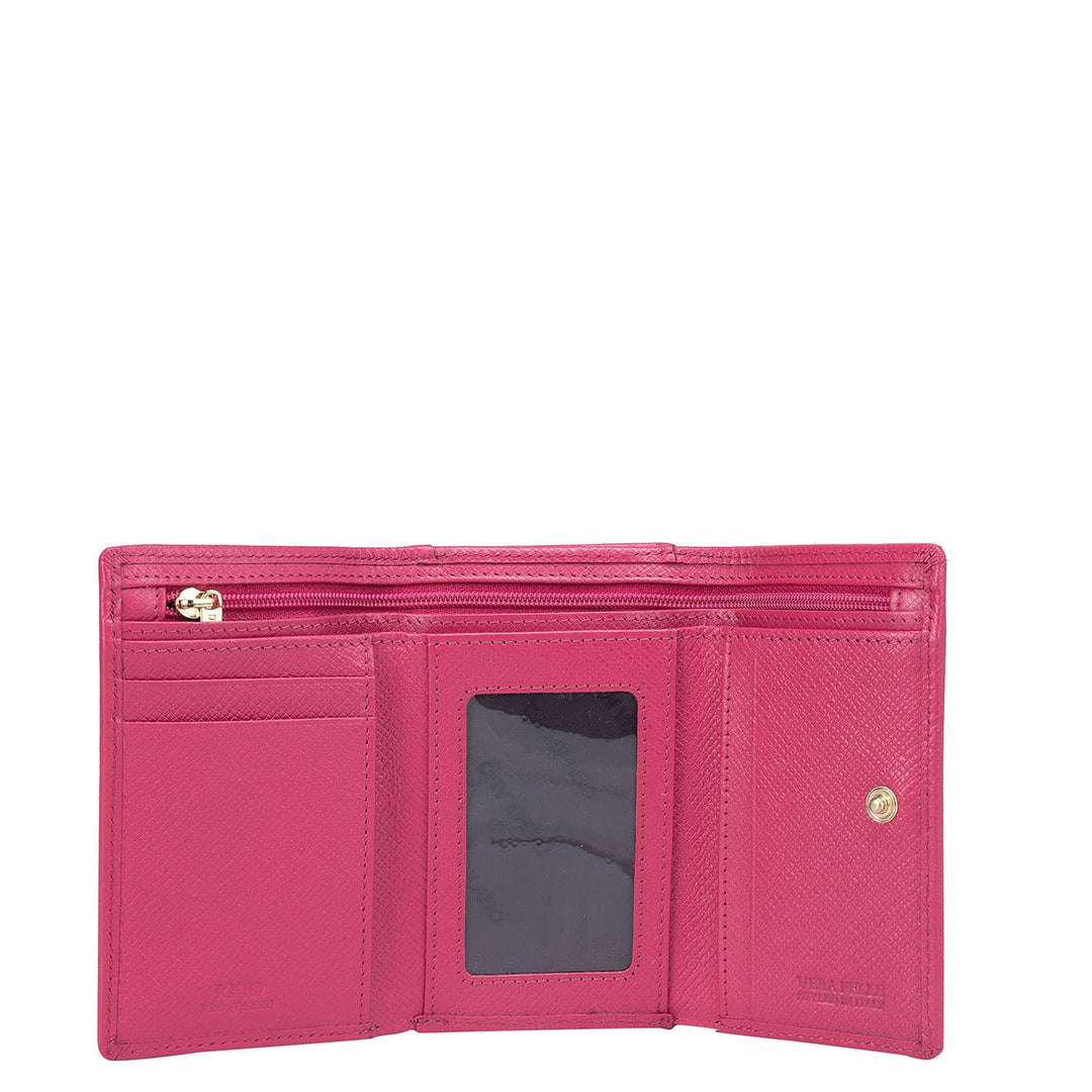 Franzy Leather Ladies Wallet - Hot Pink