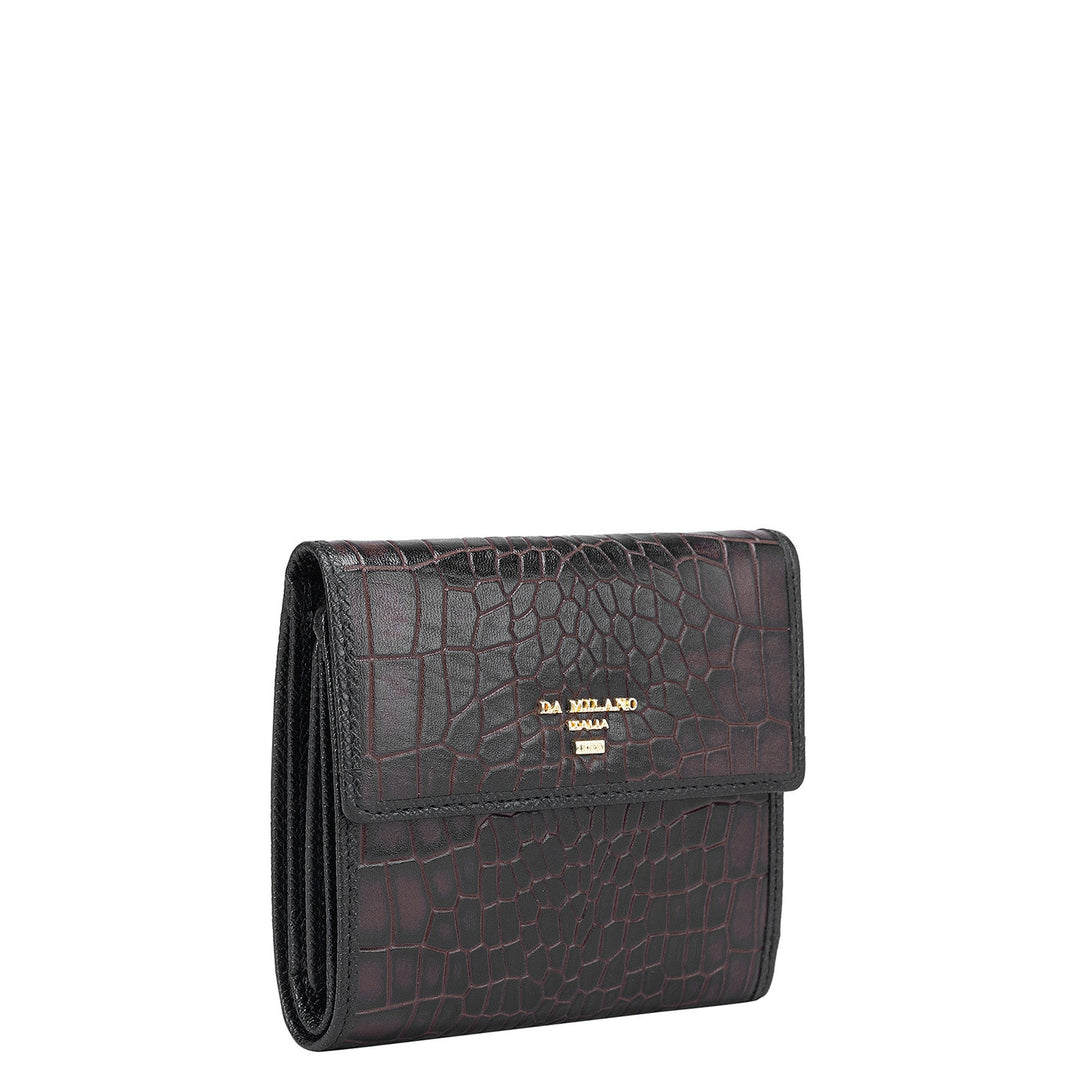 Croco Leather Ladies Wallet - Brown