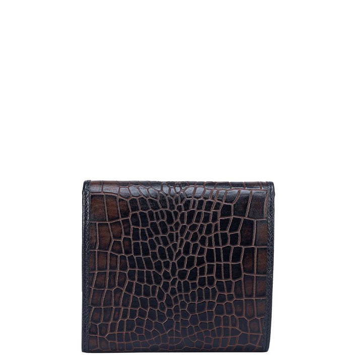 Croco Leather Ladies Wallet - Brown