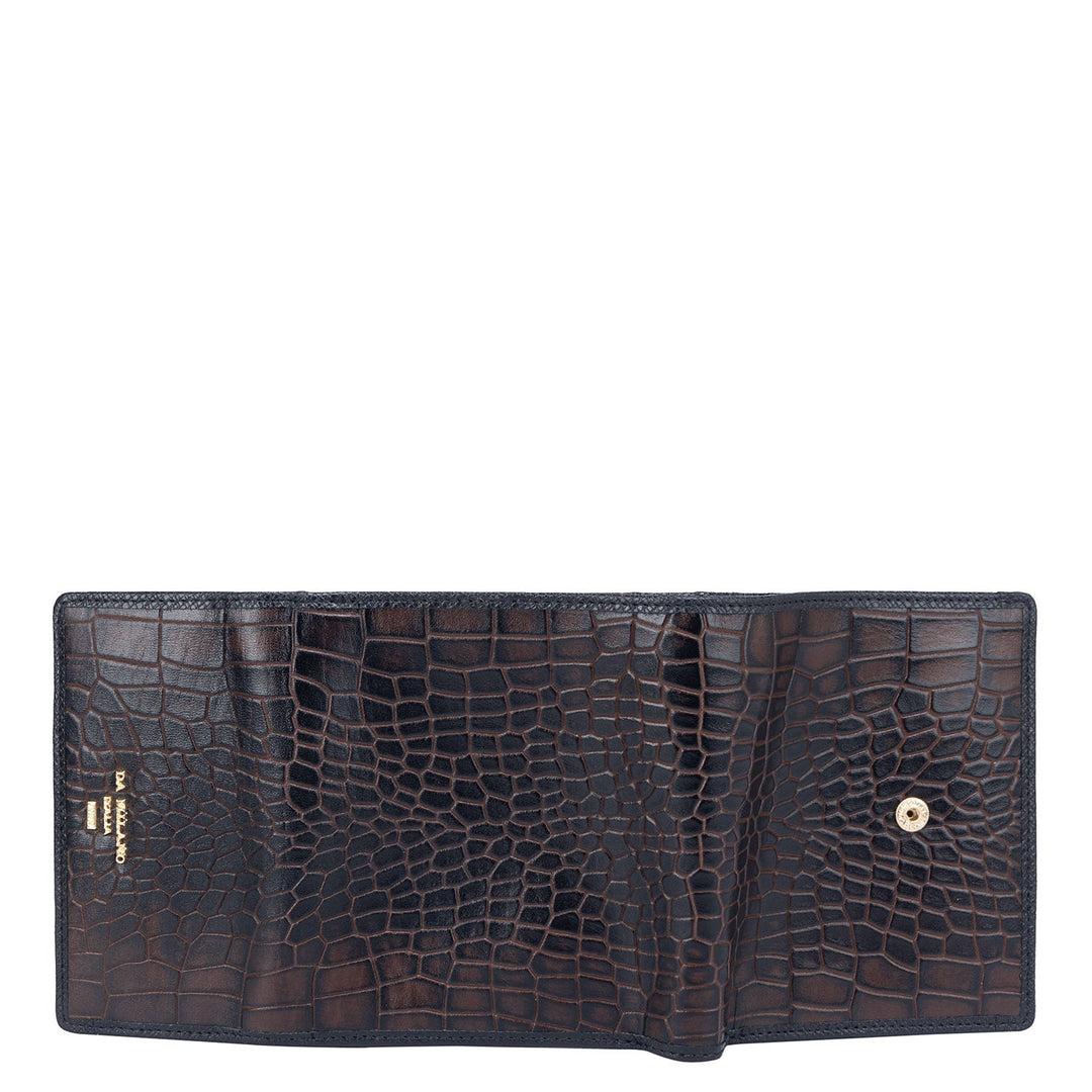 Croco Leather Ladies Wallet - Brown