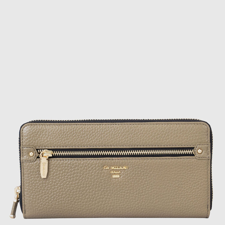 Wax Leather Ladies Wallet - Olive