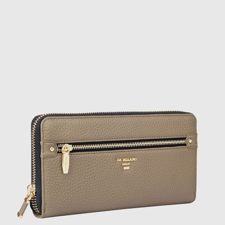 Wax Leather Ladies Wallet - Olive