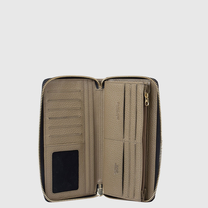 Wax Leather Ladies Wallet - Olive