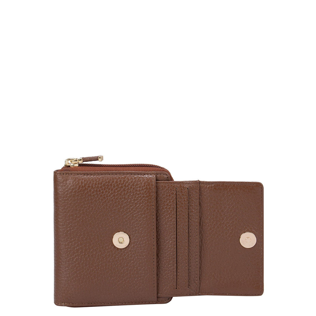 Cognac Wax Ladies Wallet