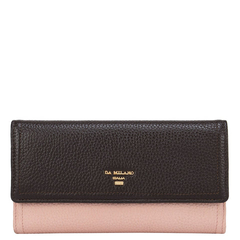 Brown and Pink Wax Ladies Wallet