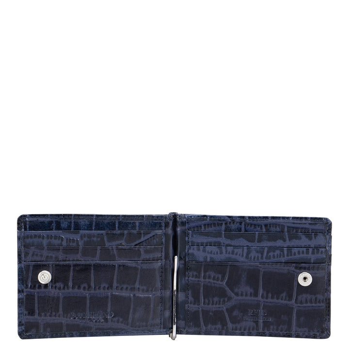 Blue Croco Effect Money Clip