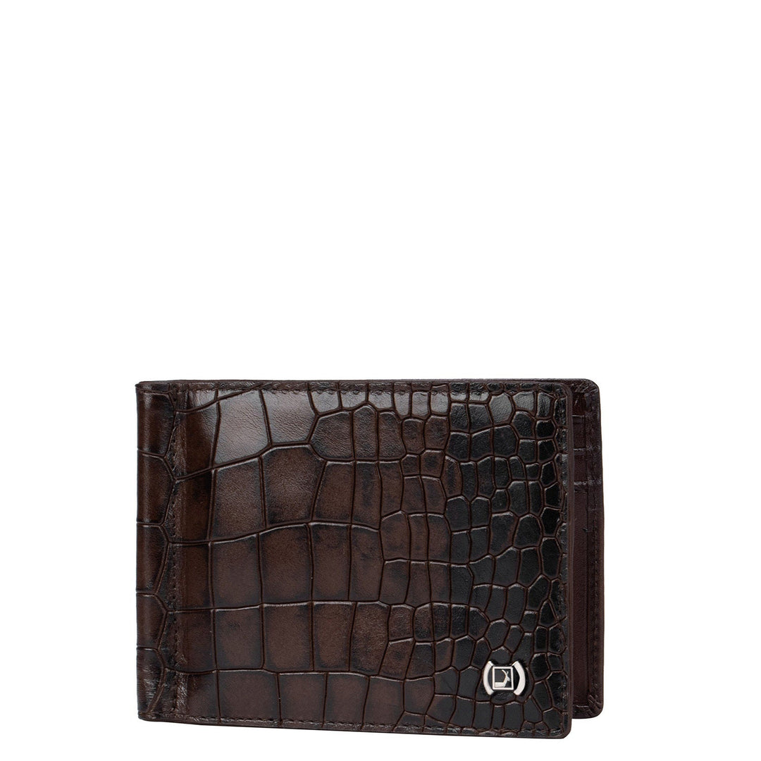 Brown Croco Effect Money Clip