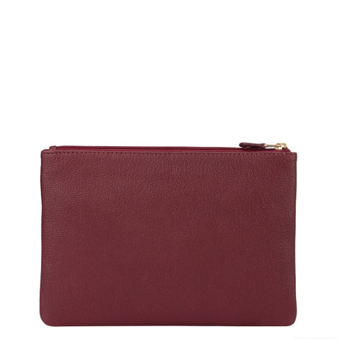 Wax Leather Multi Pouch - Berry