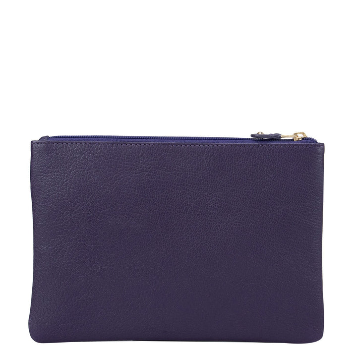 Wax Leather Multi Pouch - Purple