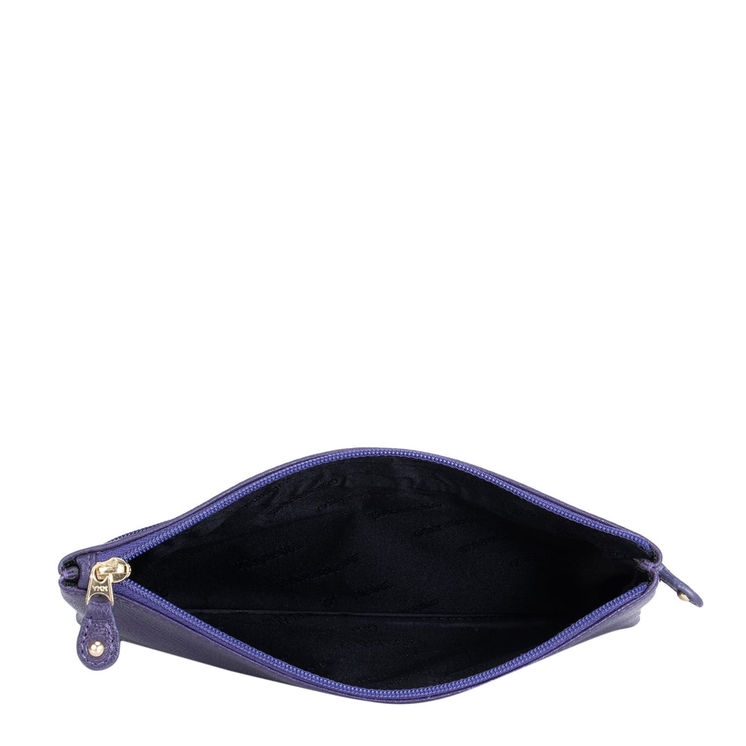 Wax Leather Multi Pouch - Purple