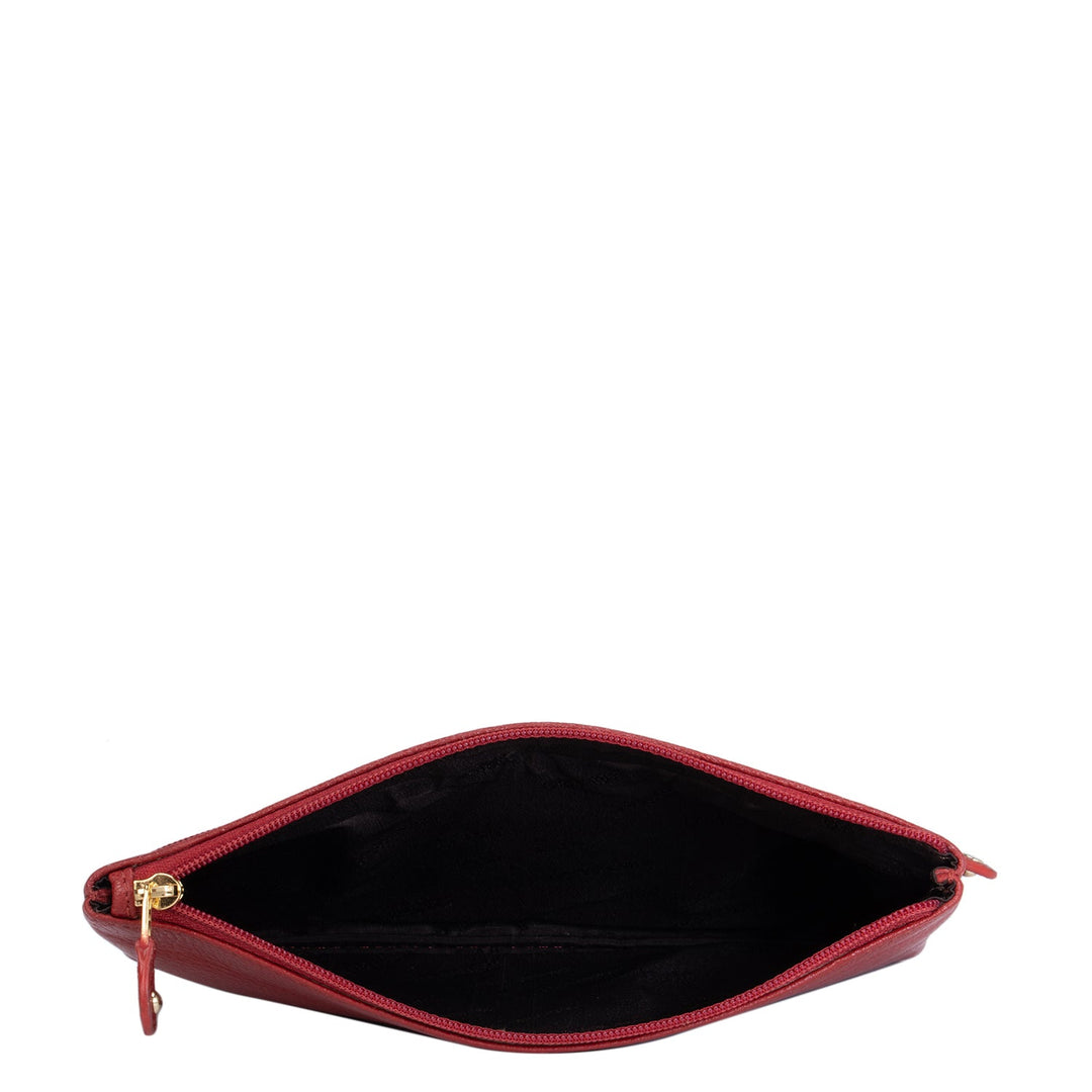 Wax Leather Multi Pouch - Red