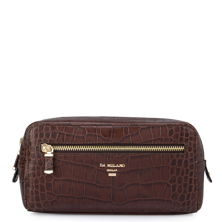 Brown Croco Effect Multi Pouch