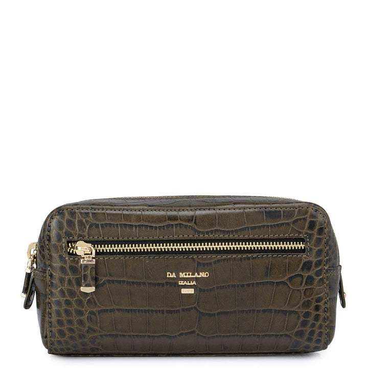 Green Croco Effect Multi Pouch