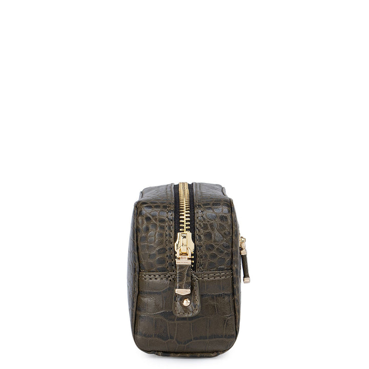 Green Croco Effect Multi Pouch