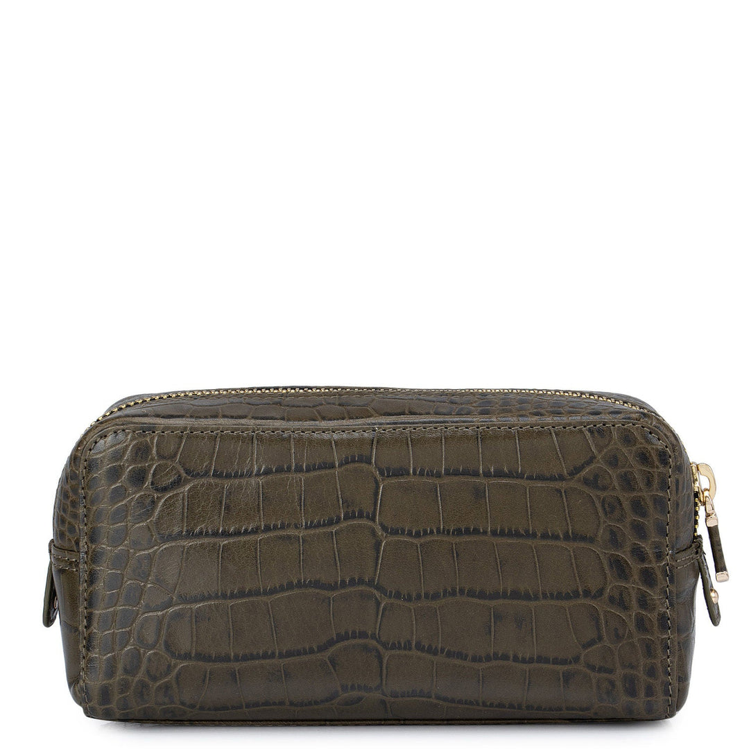 Green Croco Effect Multi Pouch
