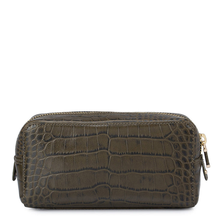 Green Croco Effect Multi Pouch