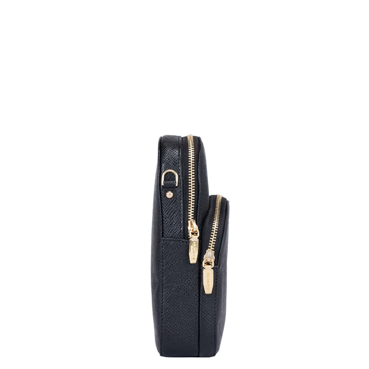 Franzy Leather Cross Body - Black