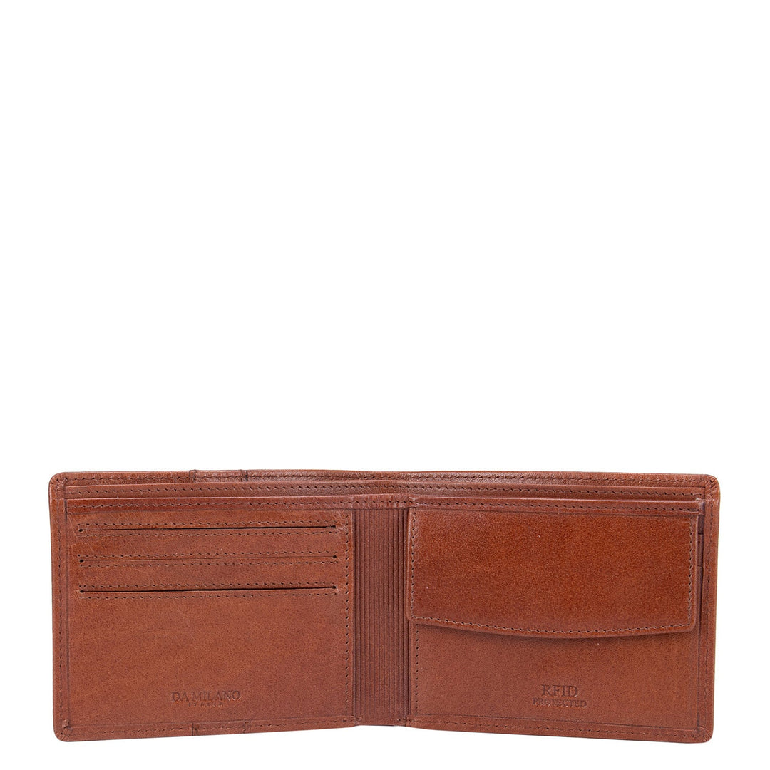 Plain Leather Mens Wallet - Cognac