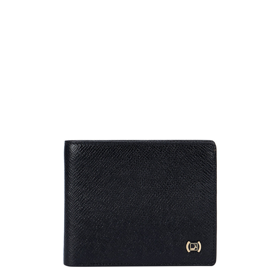 Black Franzy Bifold Wallet with Flap