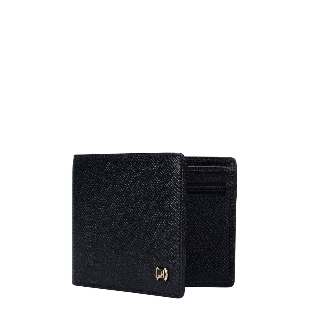 Black Franzy Bifold Wallet with Flap
